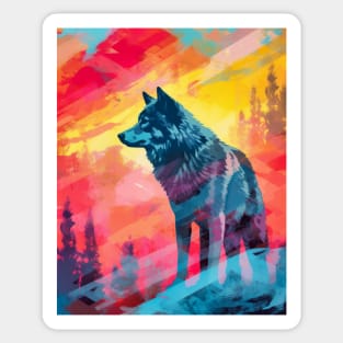 Wild Aura: Majestic Grey Wolf Sticker